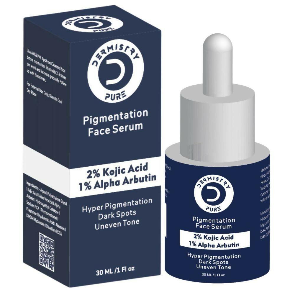 Dermistry Pure 2% Kojic Acid 1% Alpha Arbutin Instant Glowing Bright Light Pigmentation Spots Serum