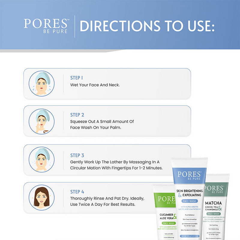 Pores Be Pure Skin Brightening & Exfoliating Face Wash With Glutathione