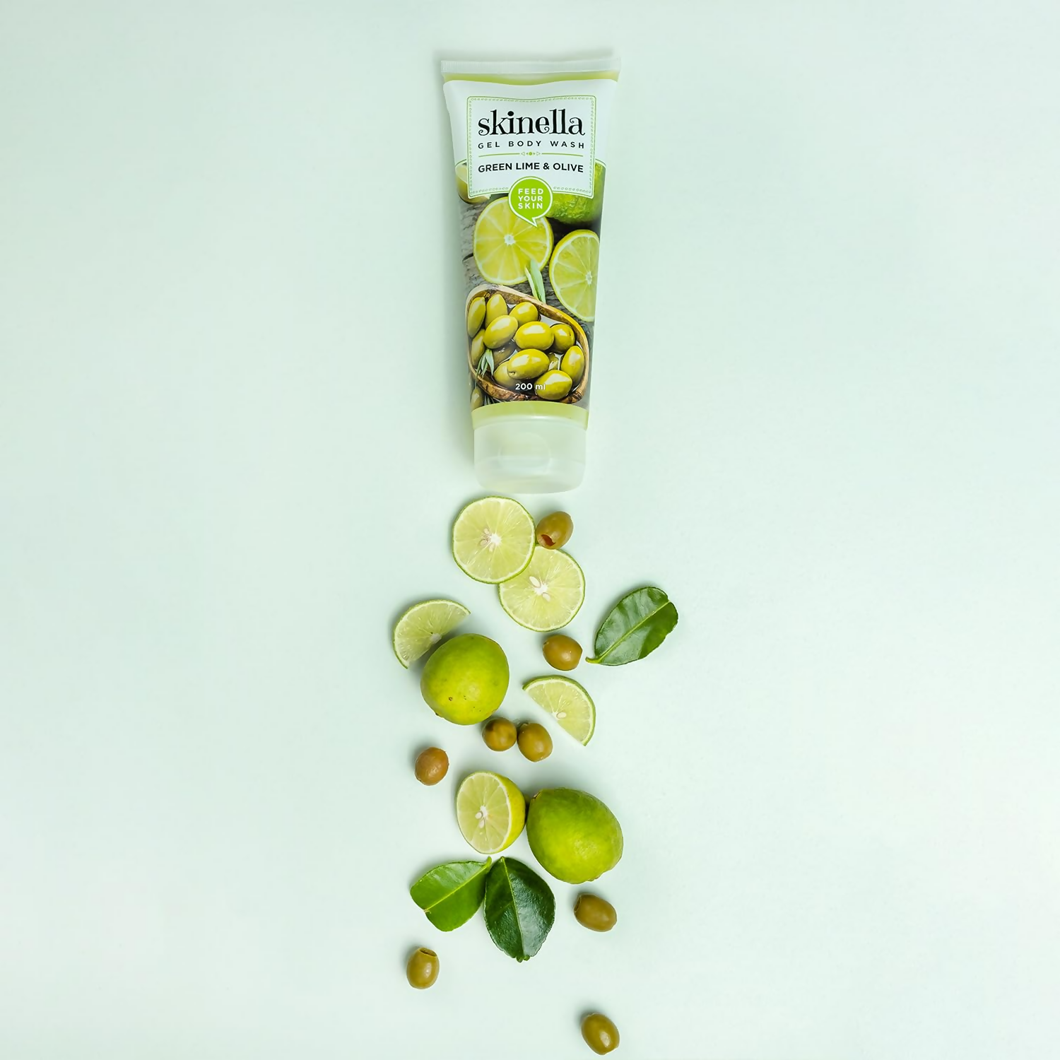 Skinella Gel Body Wash,Green Lime And Olive with Vitamins E & C