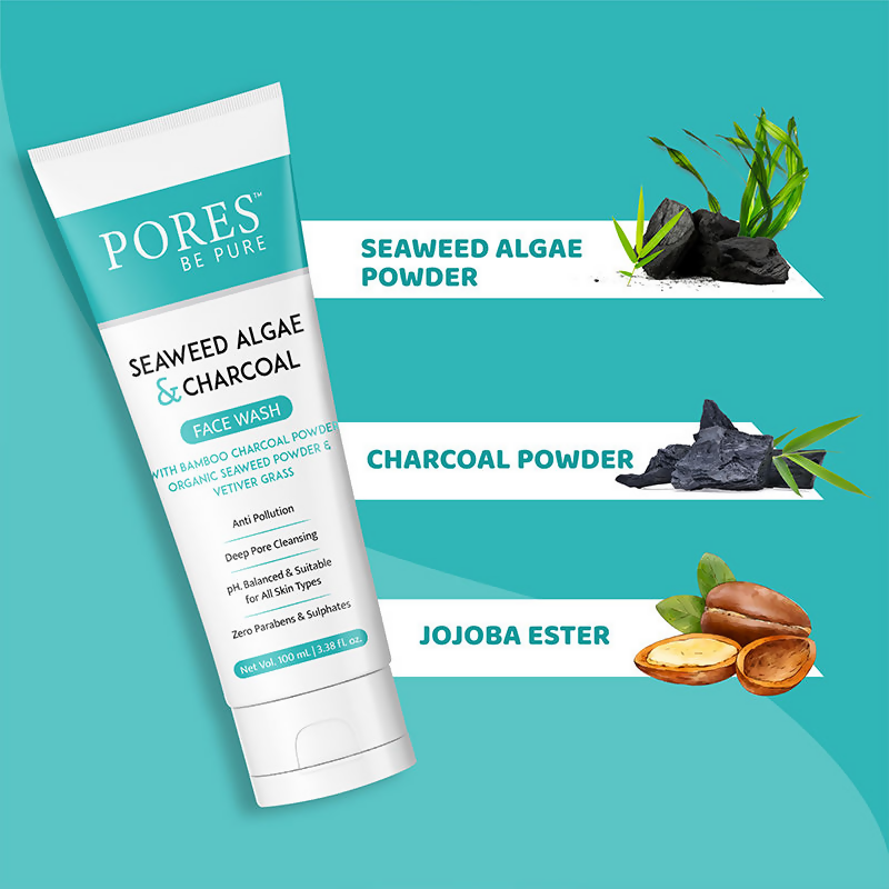 Pores Be Pure Charcoal Face Wash With Seaweed Algae