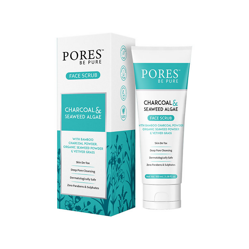 Pores Be Pure Charcoal Gel Face Scrub With Seaweed & Algae