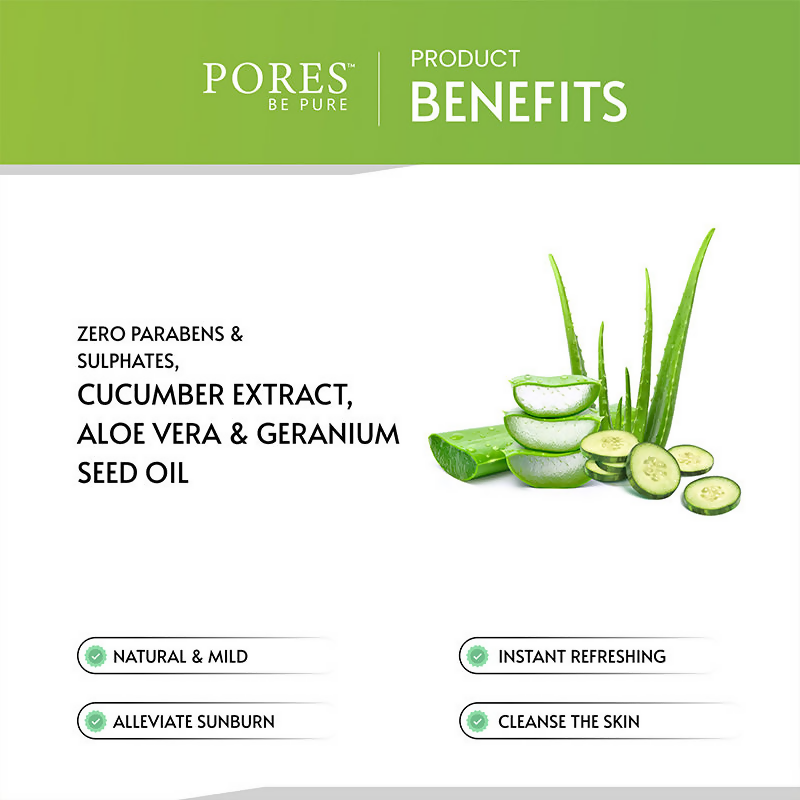 Pores Be Pure Cucumber Face Wash With Aloe Vera Gel