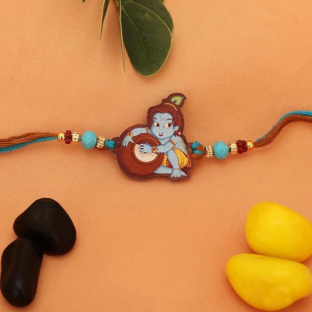 Riddhika Ventures Stylish Kids Rakhi Bracelet (Set of 2) with Roli Chawal and Greeting Card (P11P12)