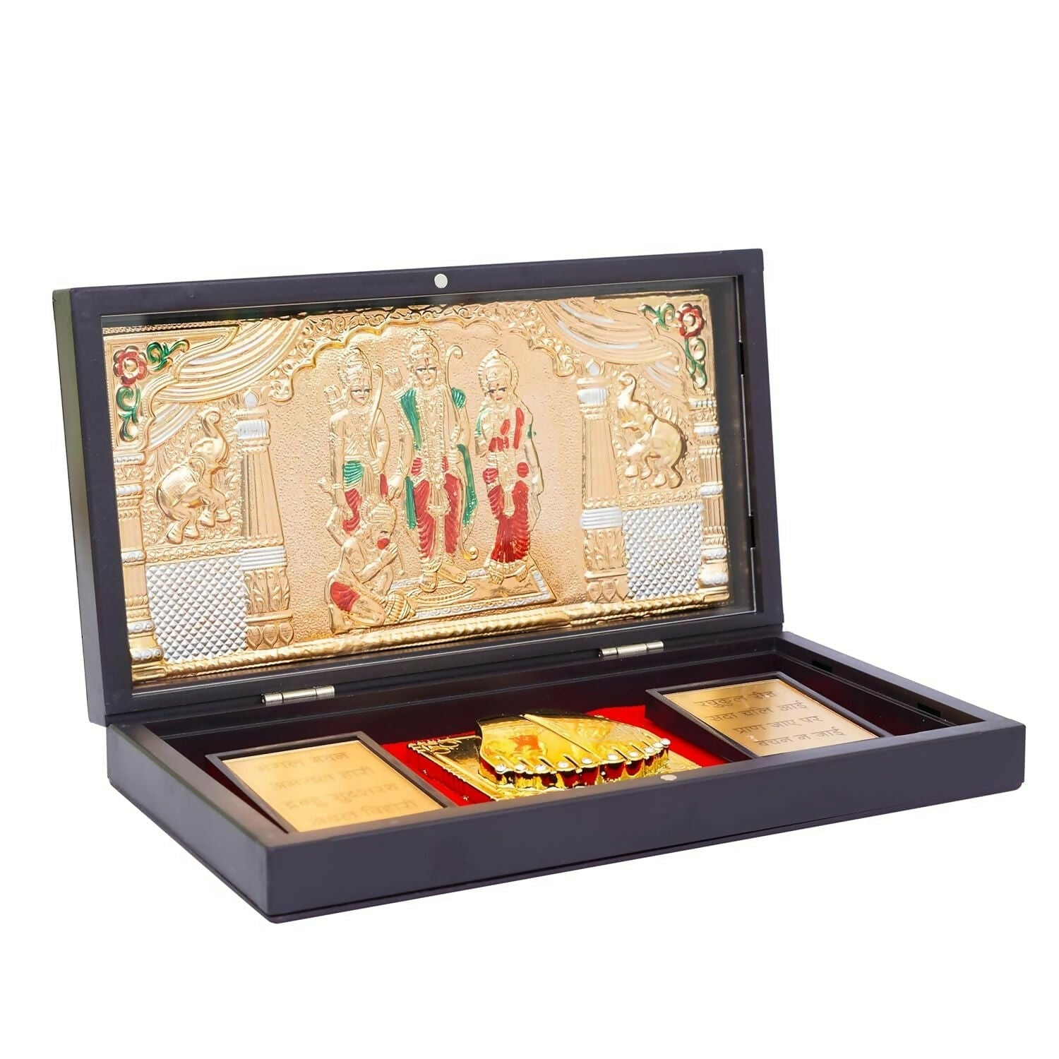 Naitik Creation Lord Ram Darbar Gold Plated Photo Frame With Charan Paduka