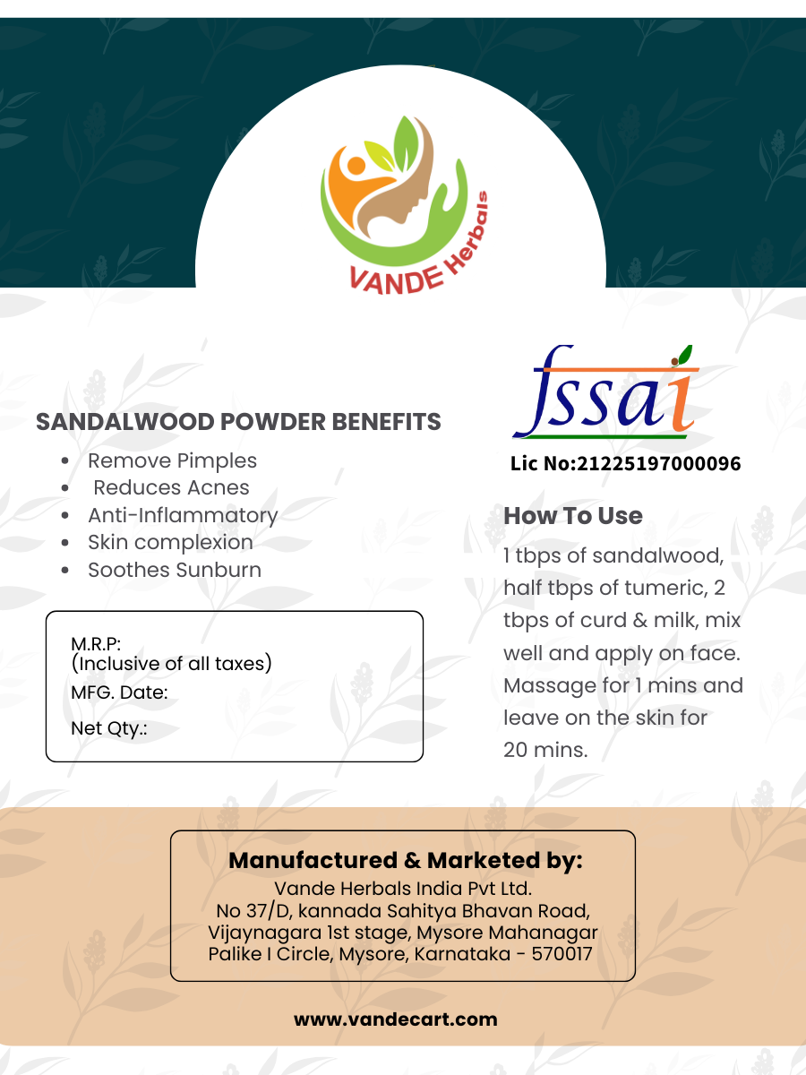 Sandalwood Powder (100 gm) | Vande Herbals
