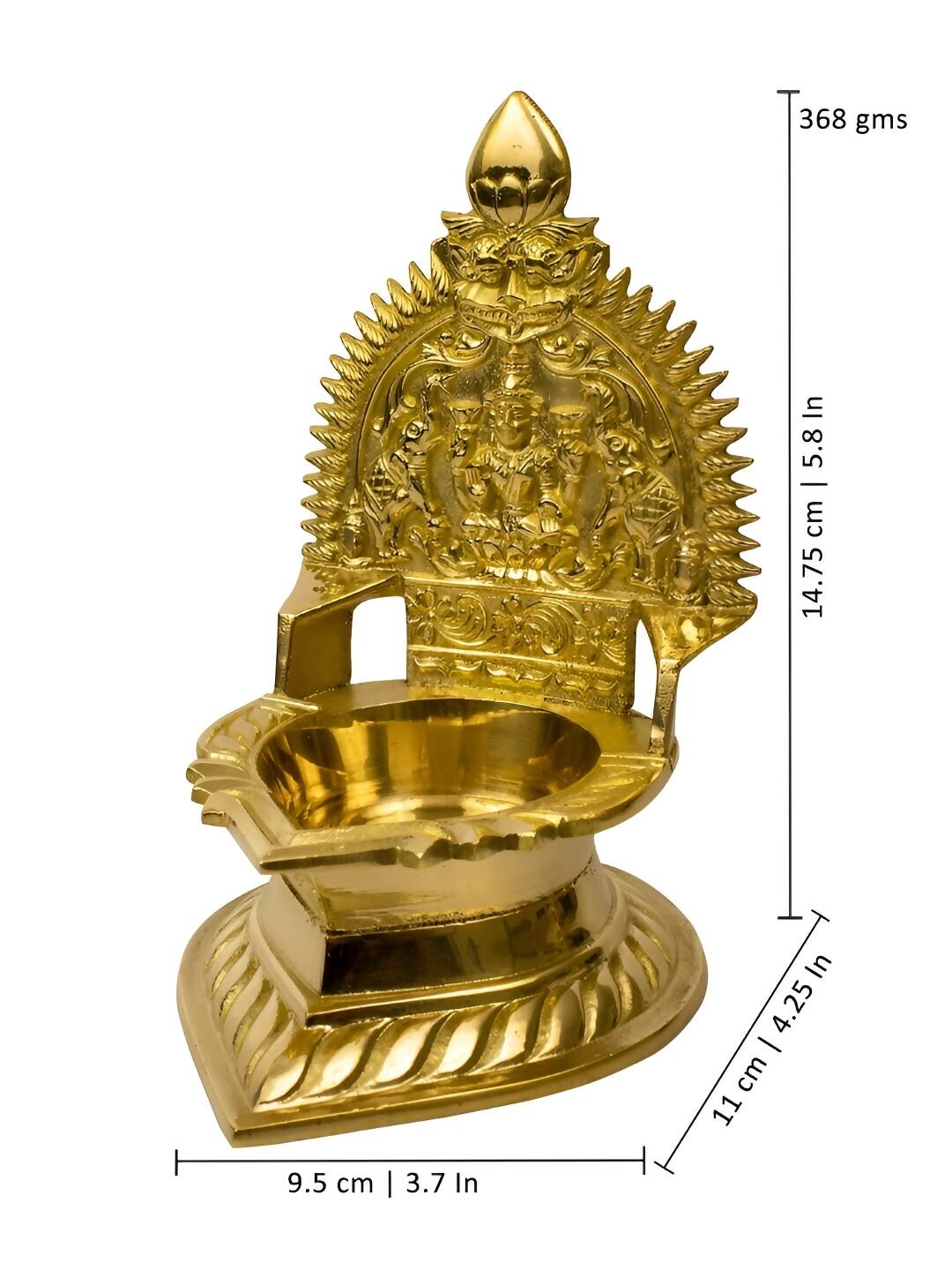 Spillbox Gold-Toned Brass Kamachi Diya Pooja Essential