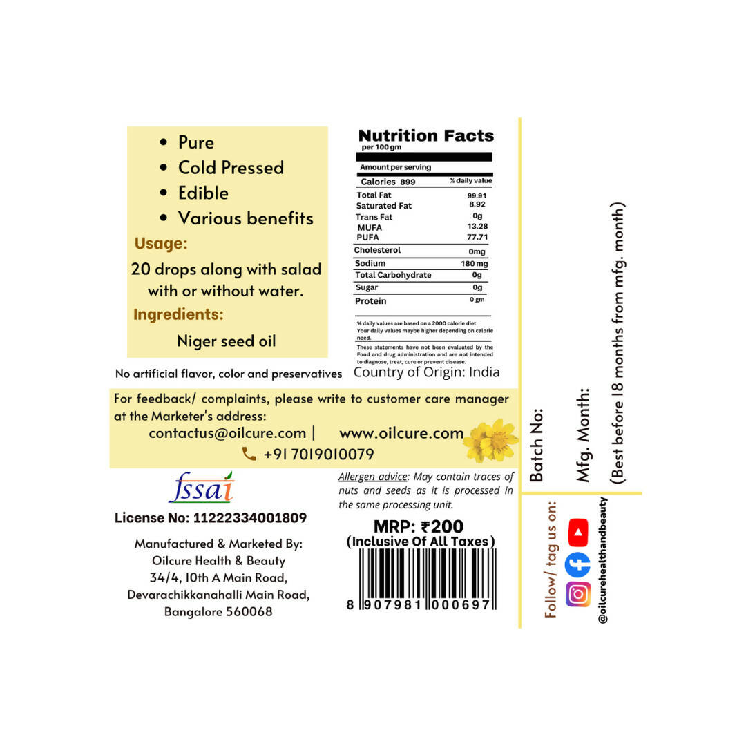 Oilcure Niger Seed Oil