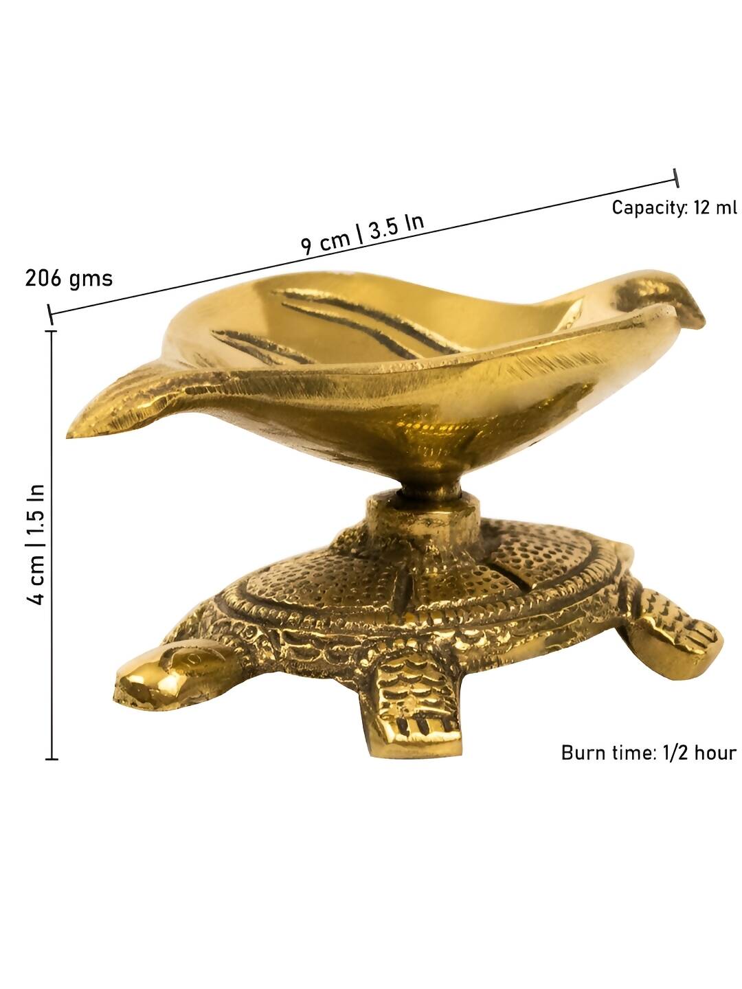Spillbox Gold Toned Tortoise Leaf Diya