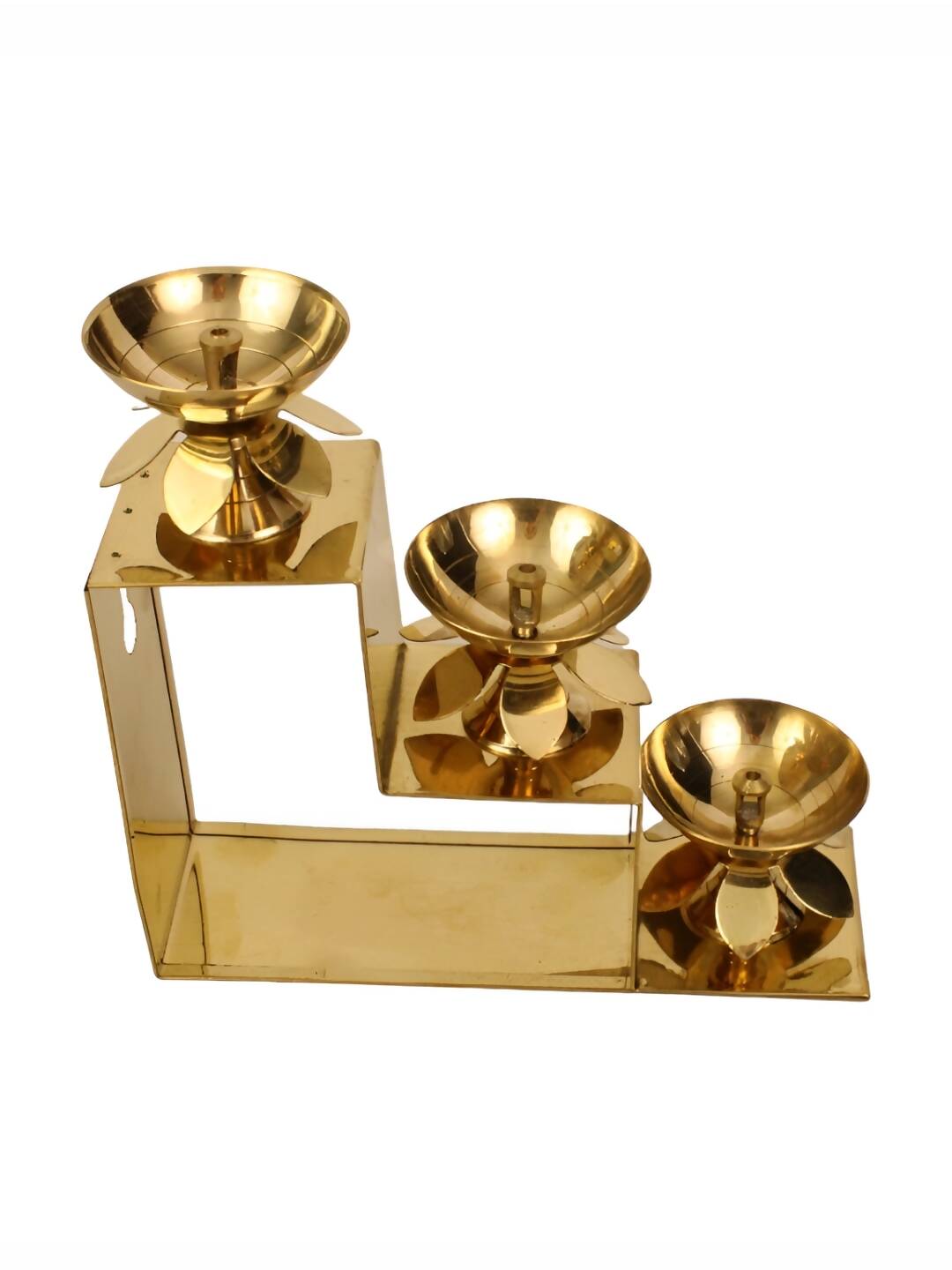 Spillbox Gold-Tone Brass 3 Step Diya