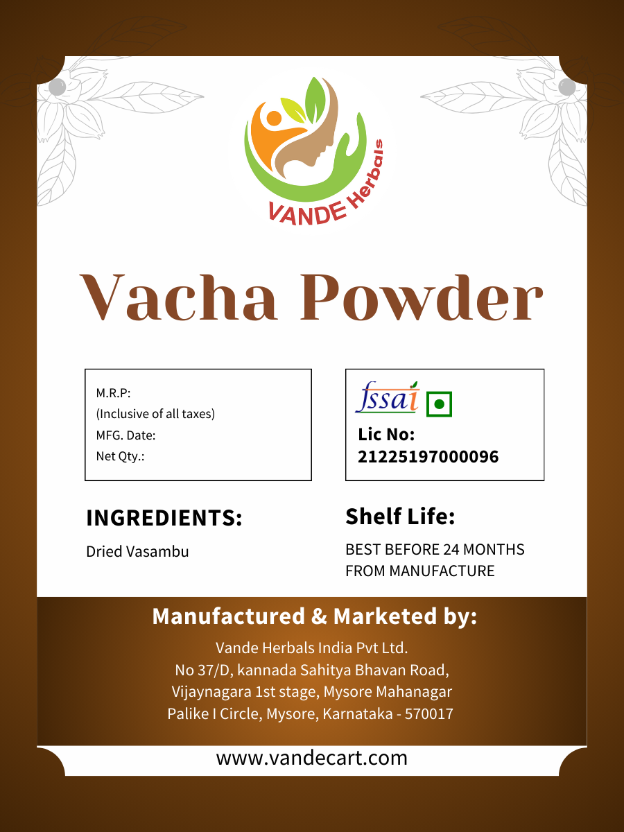 Vacha Powder| 100gm | Vande Herbals