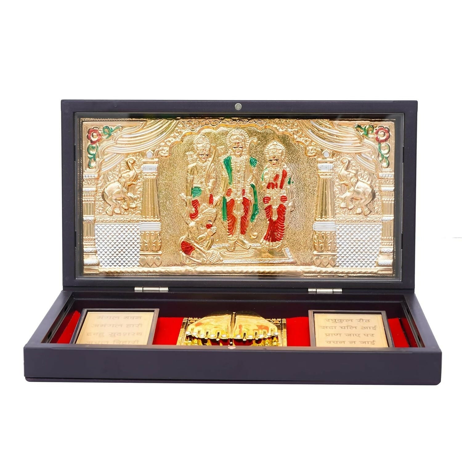 Naitik Creation Lord Ram Darbar Gold Plated Photo Frame With Charan Paduka