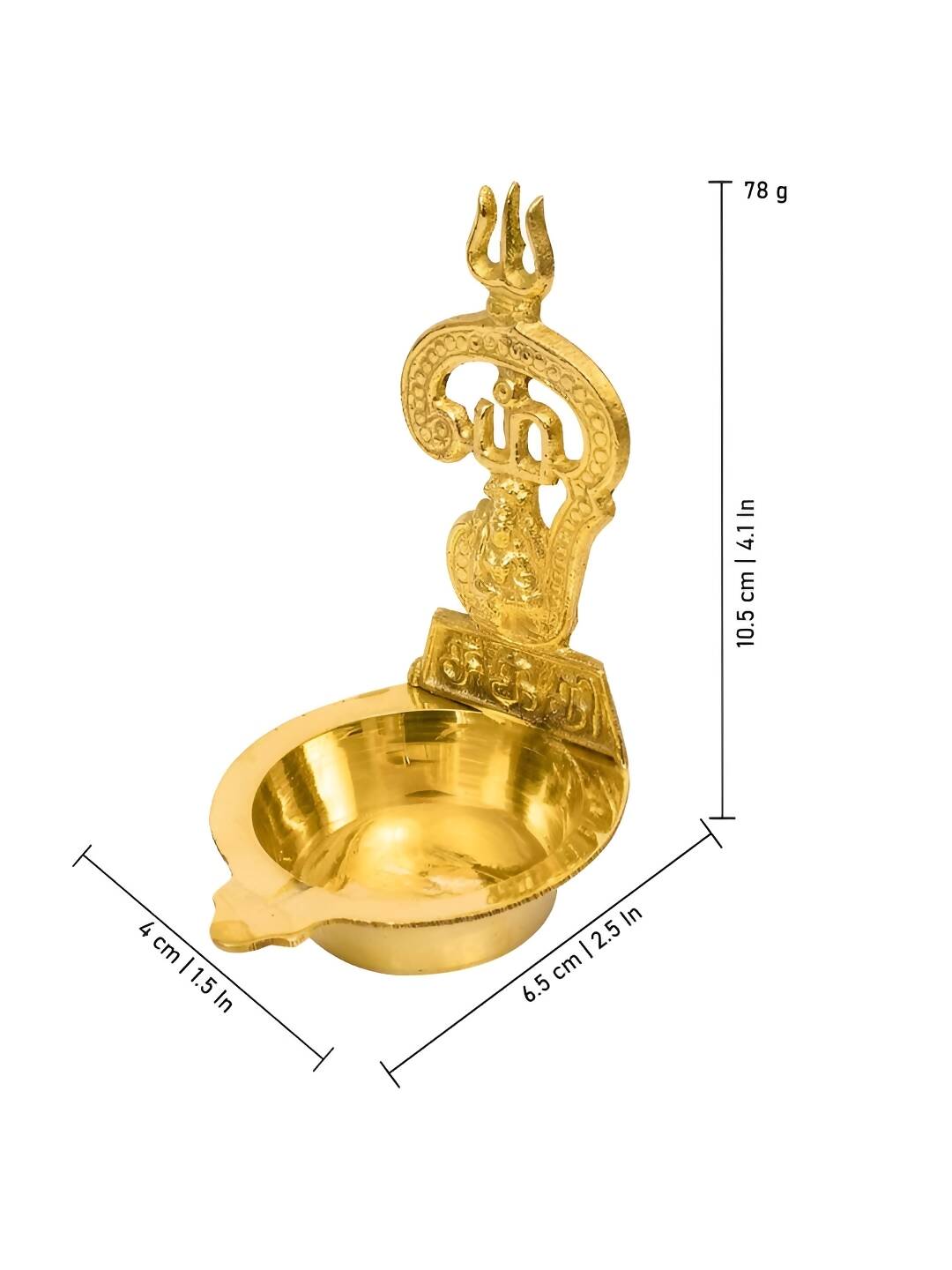 Spillbox Gold-Toned Brass Om Sakthi Diya Pooja Essential
