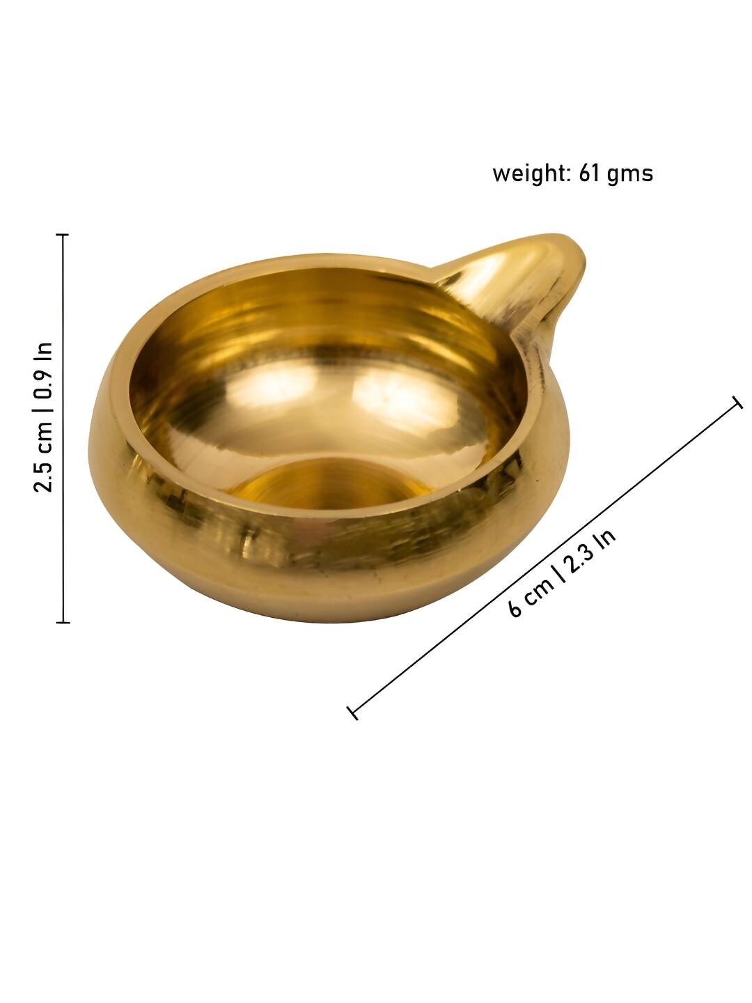 Spillbox Gold Toned Plain Kuber Diya Without Stand Pooja Essentials