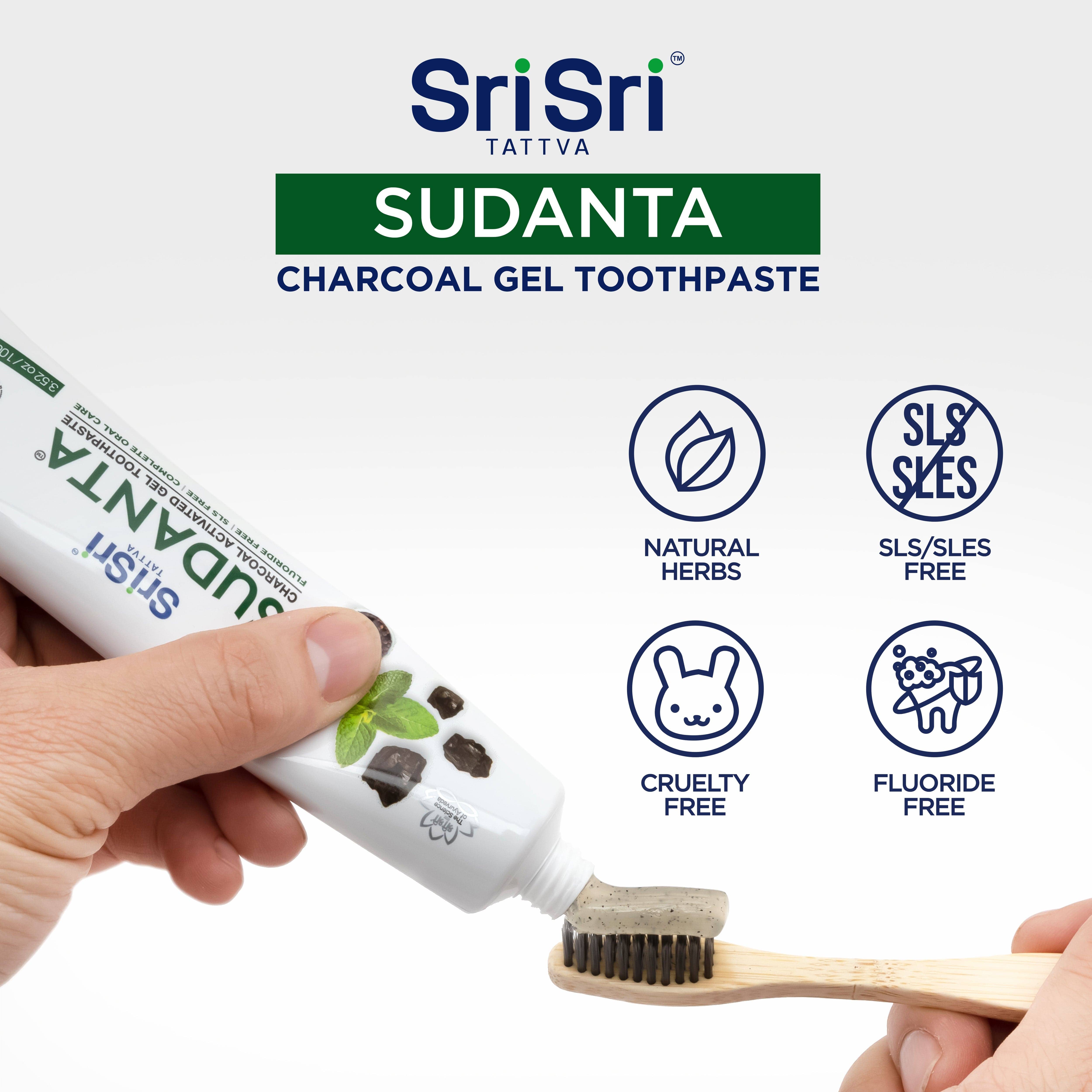 Sudanta Toothpaste Charcoal Gel - Pack of 2