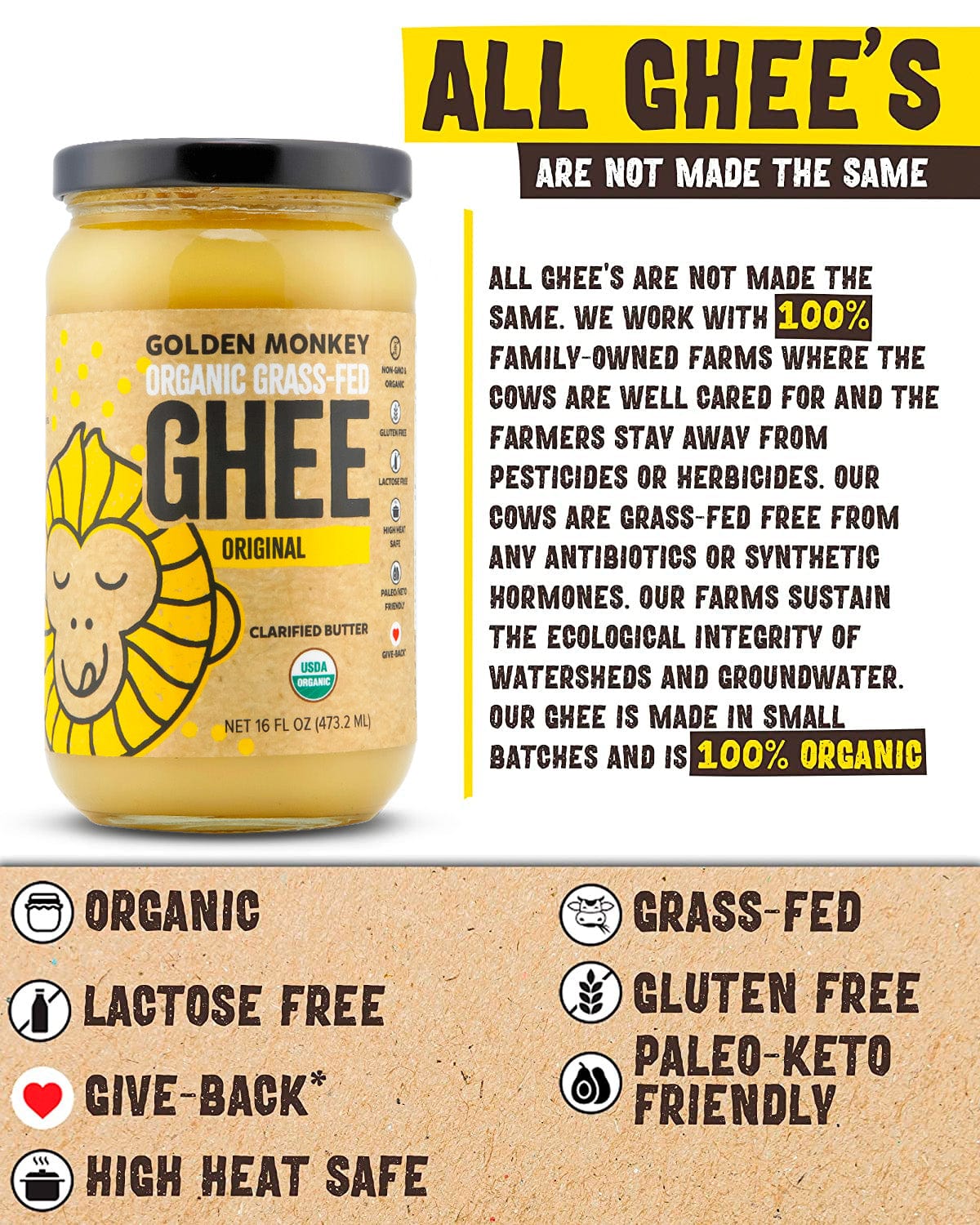 Golden Monkey Ghee (Clarified Butter)