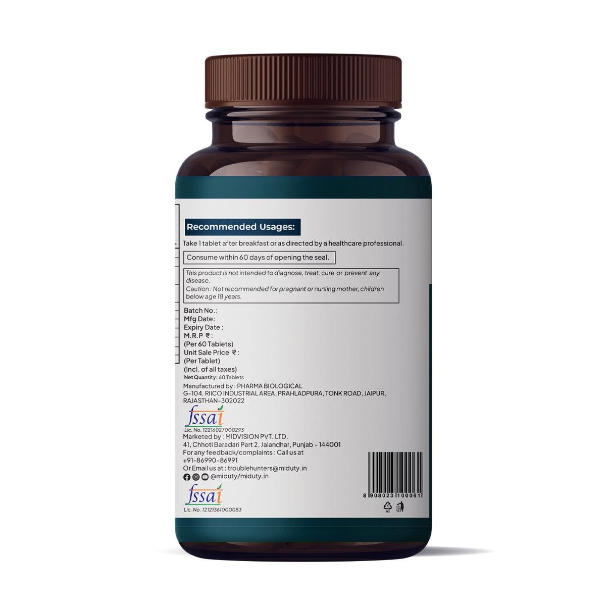 Miduty by Palak Notes Blood Sugar Control Tablets