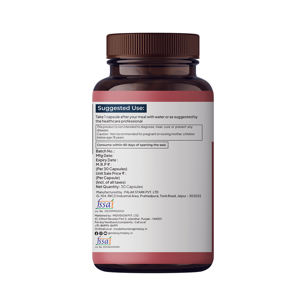 Miduty by Palak Notes Liposomal Quercetin Capsules