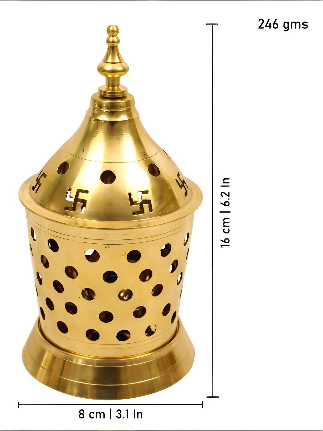 Spillbox Gold-Toned Brass Amar Lamp Pooja Essential