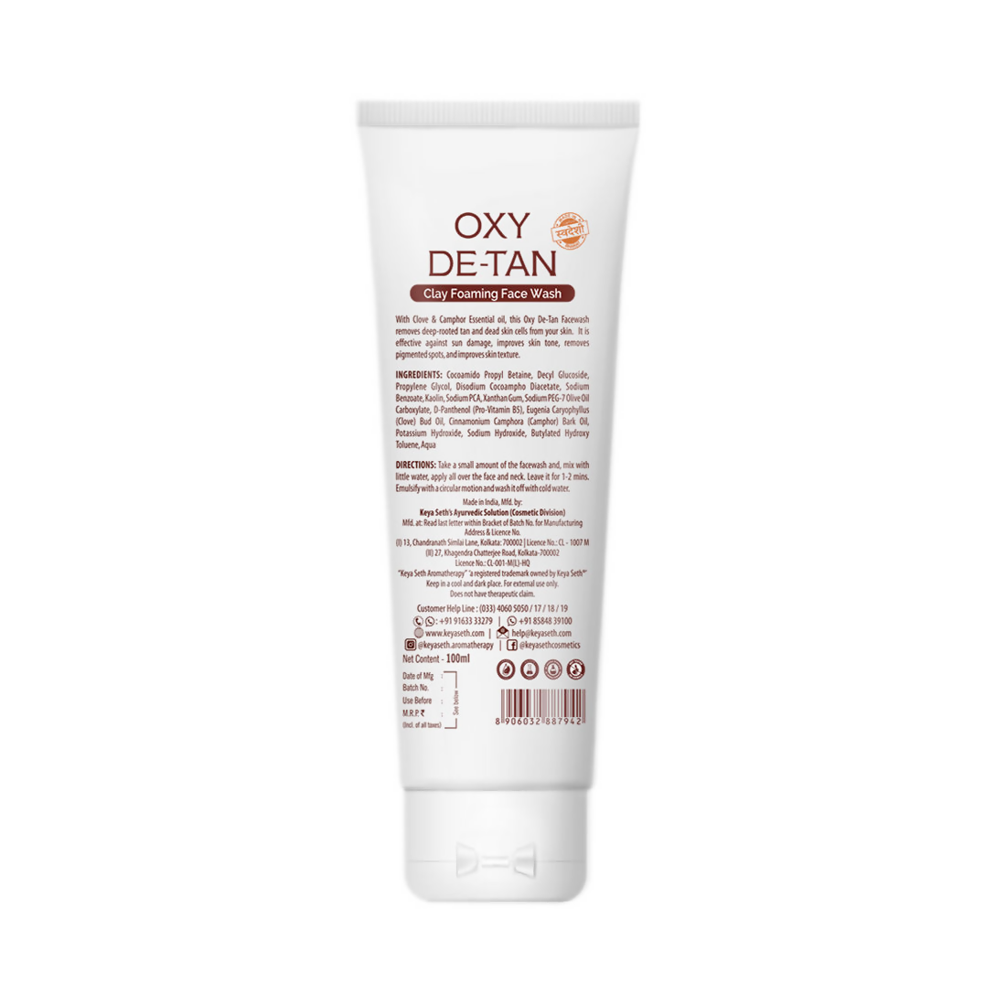 Keya Seth Aromatherapy Oxy De Tan Clay Foaming Face Wash