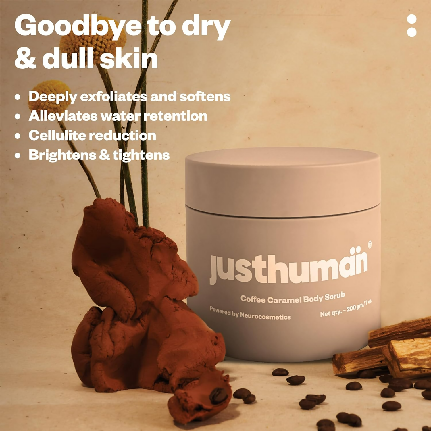 JustHuman Coffee Caramel Body Scrub