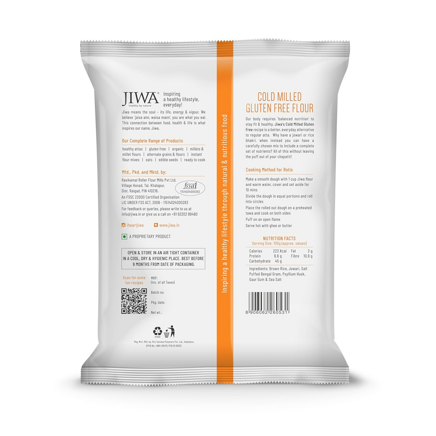 Jiwa Healthy By Nature Cold Milled Gluten Free Multigrain Flour