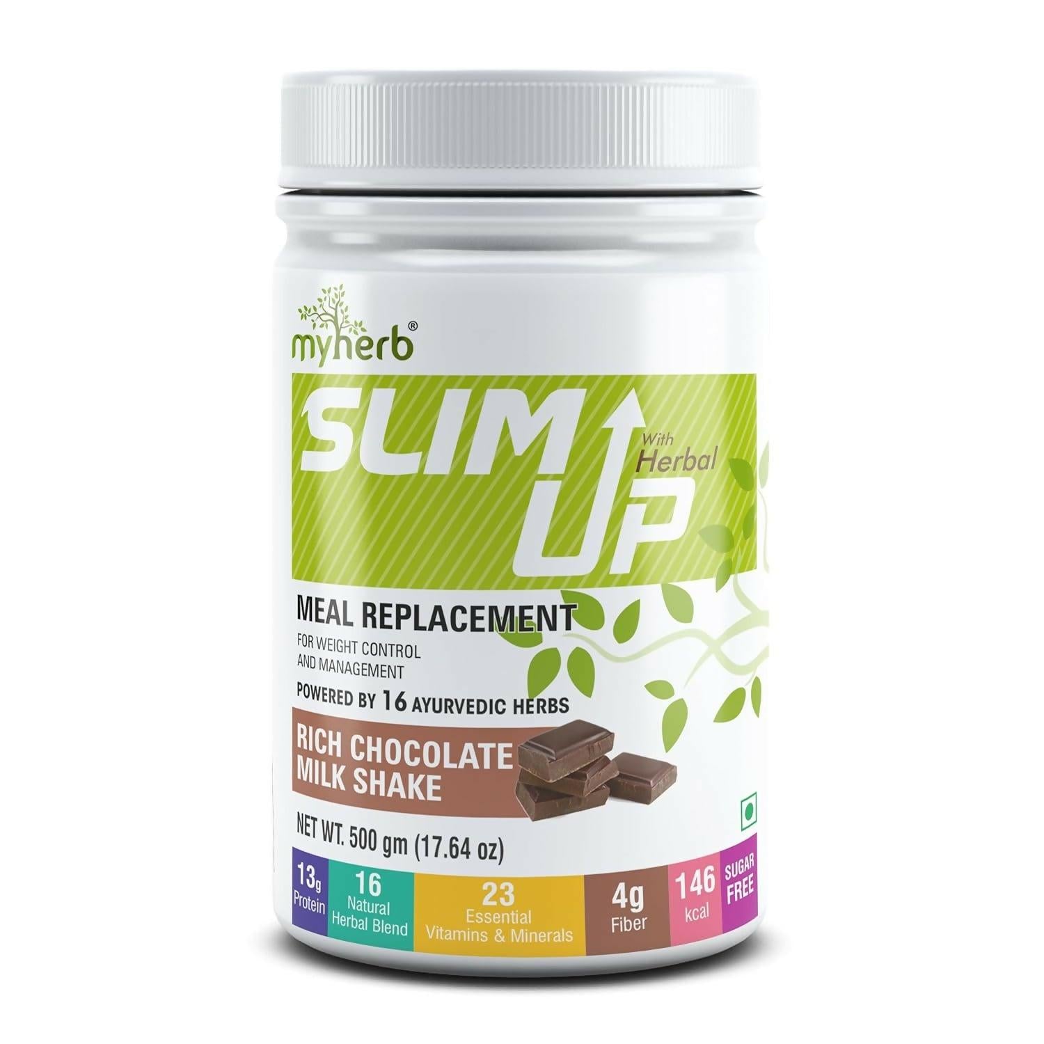 Myherb Slim Up Meal Replacement Shake With 16 Natural Herbal Blend For Men & Women - Chocolate Milk Shake