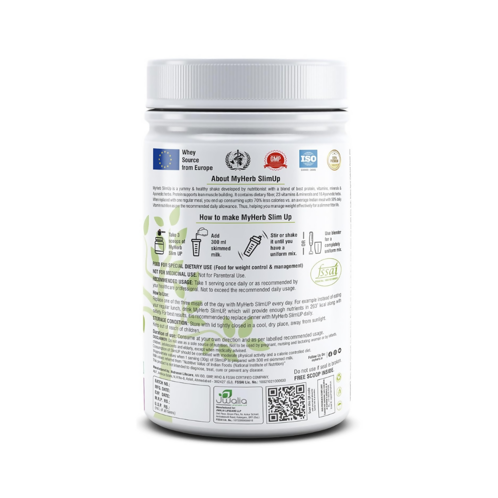 Myherb Slim Up Meal Replacement Shake With 16 Natural Herbal Blend For Men & Women - Chocolate Milk Shake