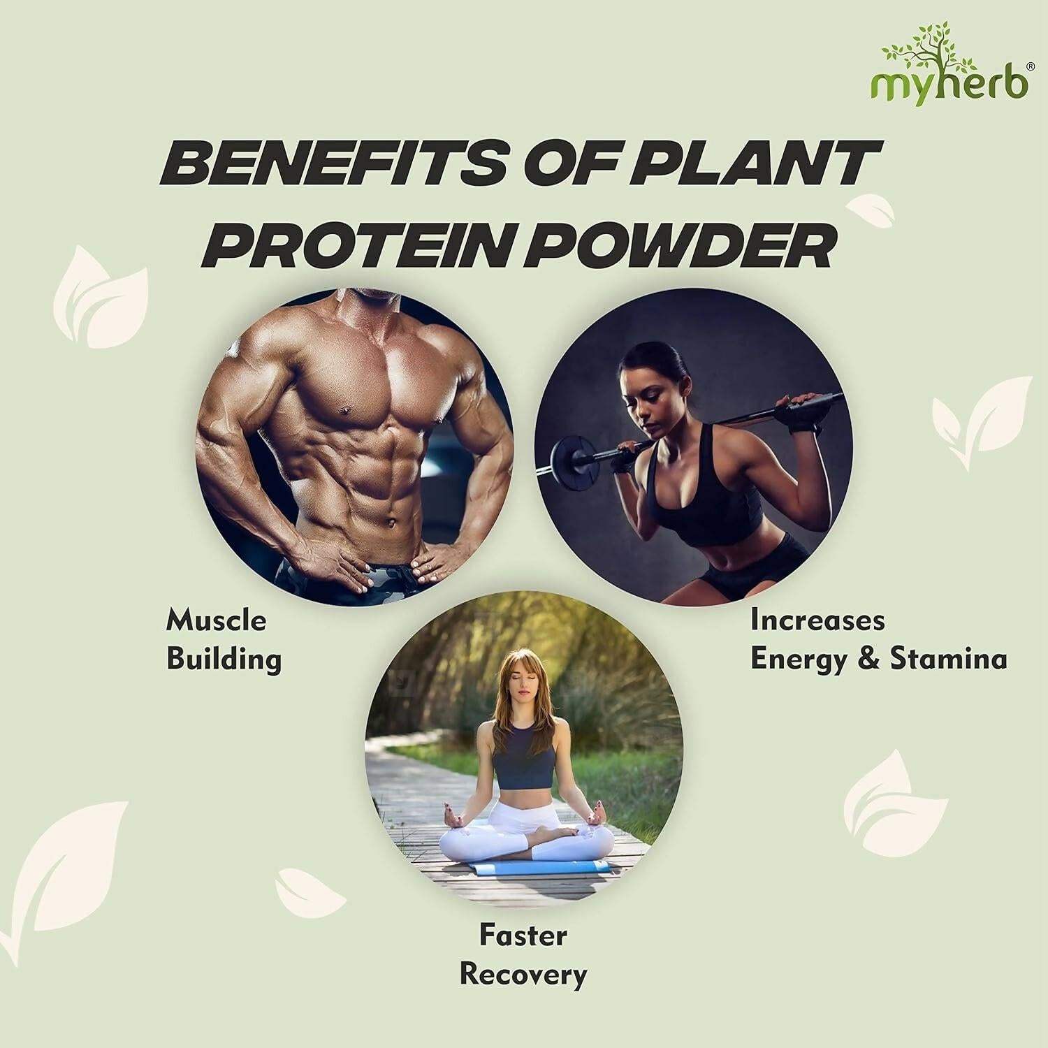 Myherb Plant Protein Powder, Pea And Brown Rice Protein Powder - Chocolate Flavour