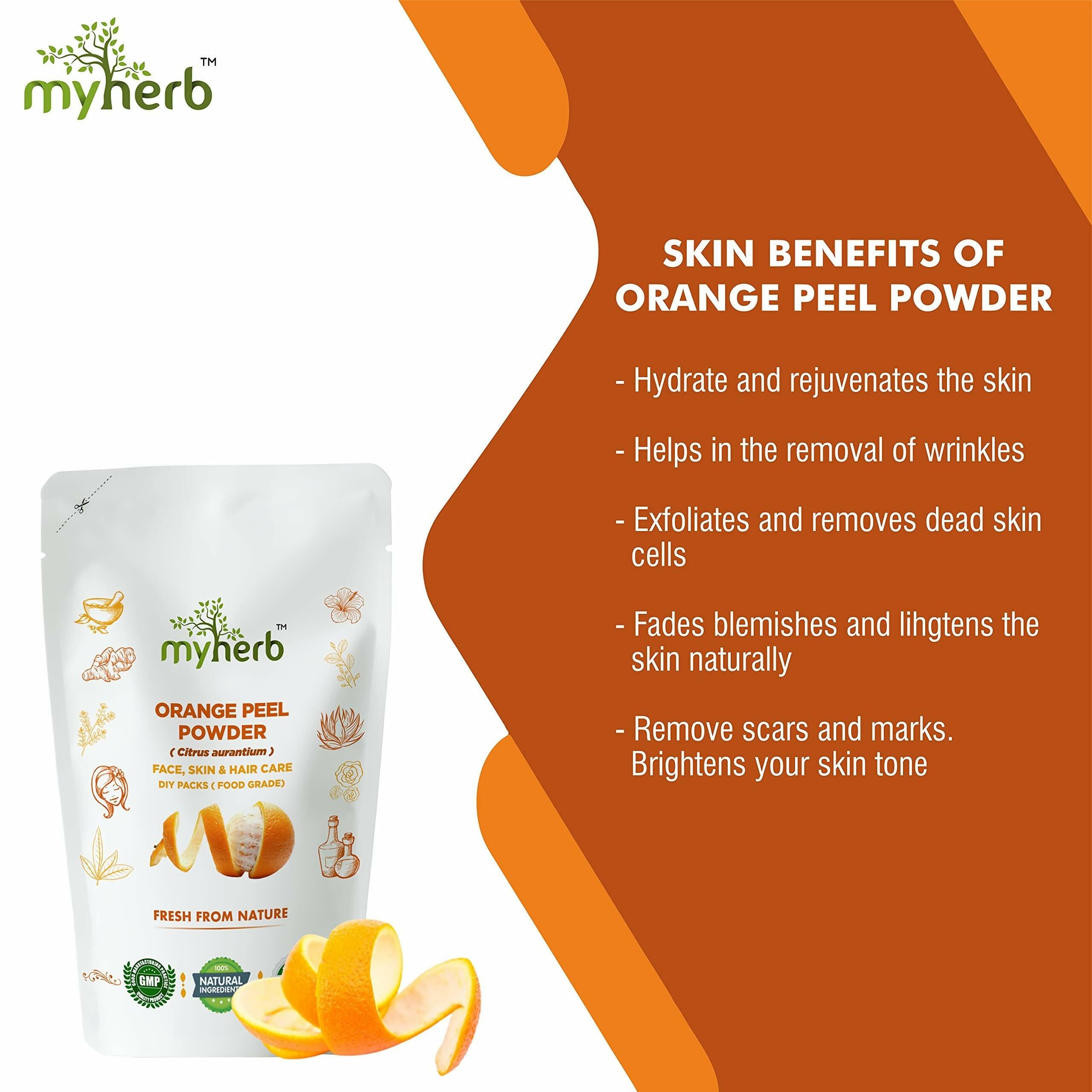 Myherb Pure Natural Organic Orange Peel Powder