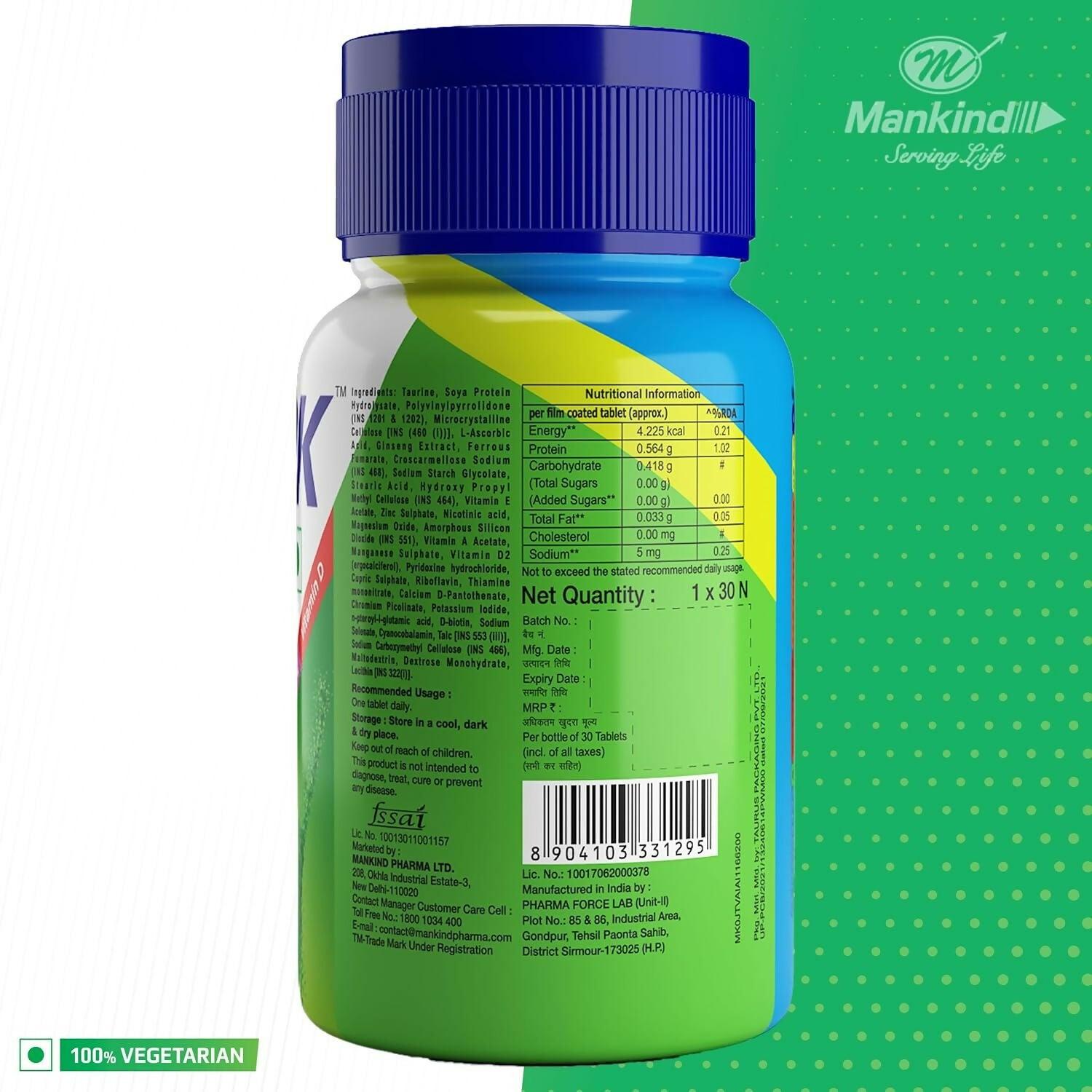 Health OK Multivitamin Tablets For Daily Energy, Vitamin D, C & Overall Health