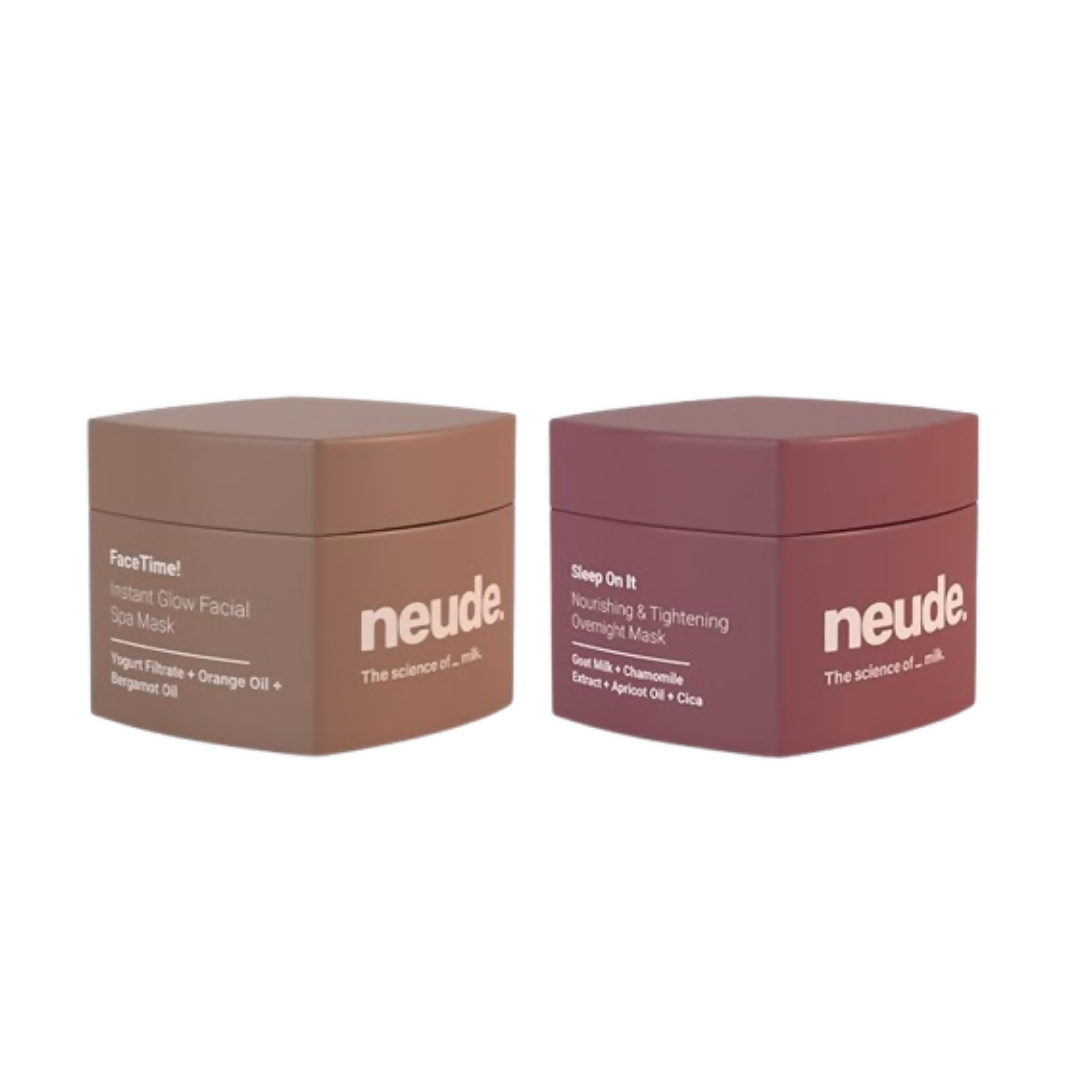 Neude The Glow Bomb Duo - Instant Face Mask And Sleeping Mask Combo