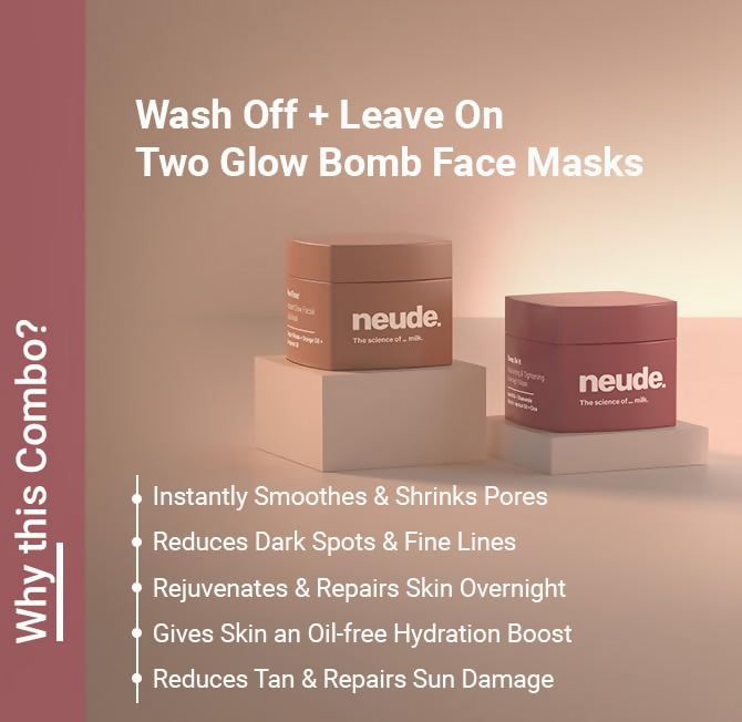 Neude The Glow Bomb Duo - Instant Face Mask And Sleeping Mask Combo