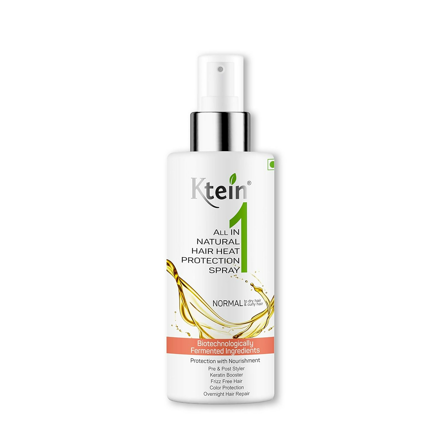 Ktein All in 1 Natural Hair Heat Protection Spray with Fermented Argan Oil