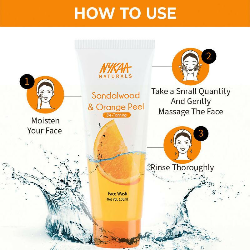 Nykaa Naturals Sandalwood & Orange Peel Face Wash for Tan Removal