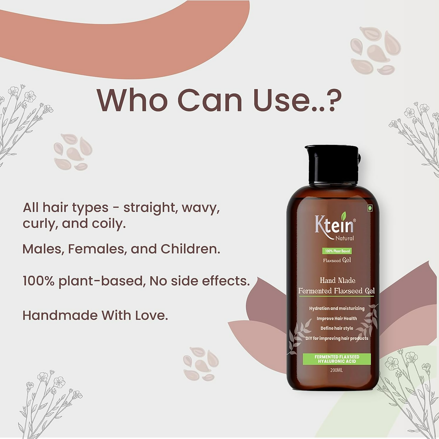 Ktein Natural 100% Plant Based Fermented Flaxseed Gel