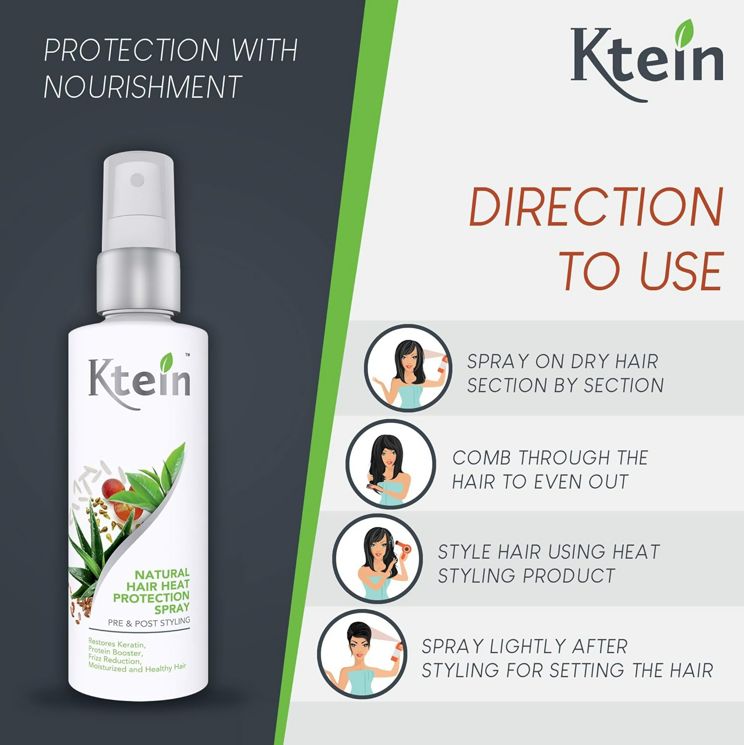 Ktein Natural Hair Heat Protection Spray