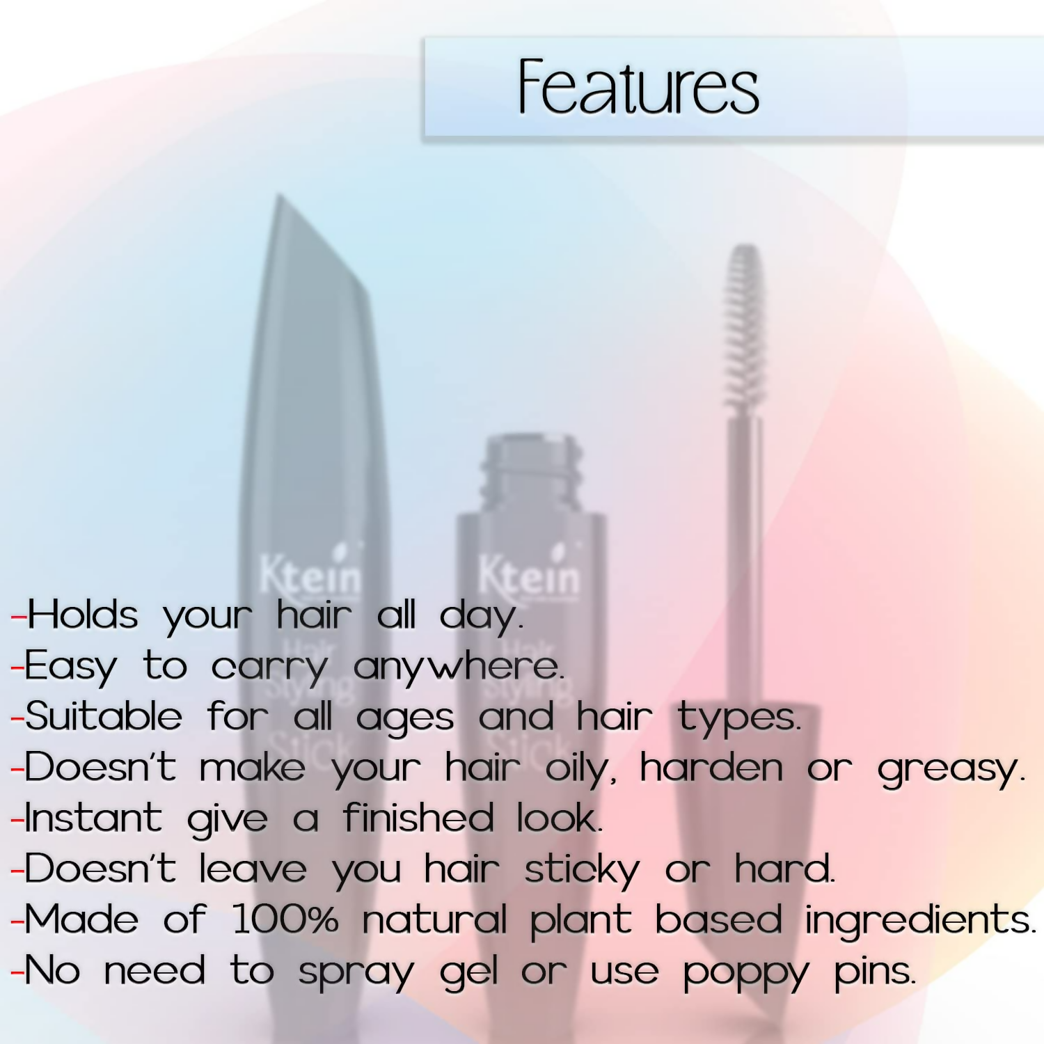 Ktein 100% Natural Plant Based Hair Styling stick