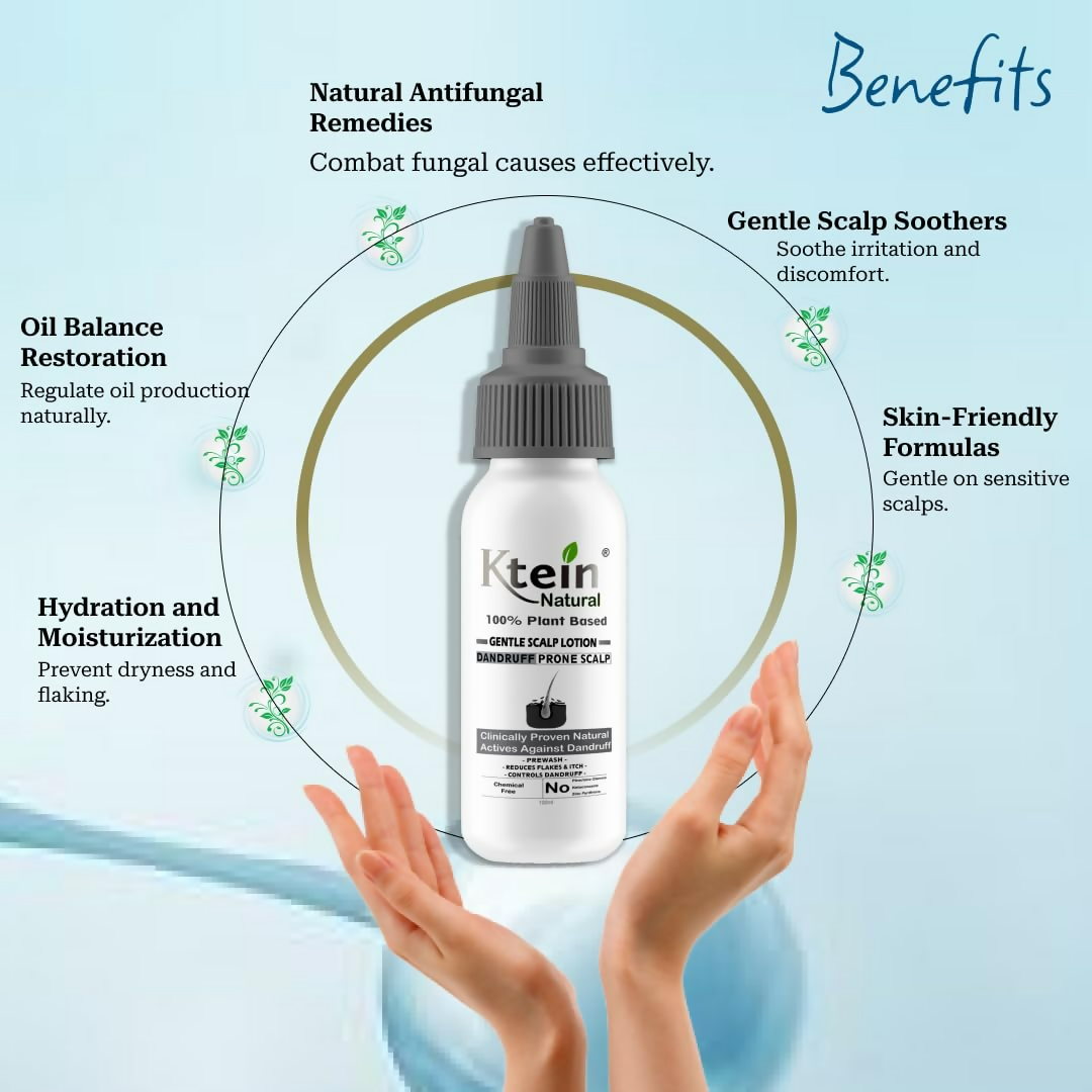 Ktein Natural 100% Plant Based Gentle Scalp Lotion Dandruff Prone Scalp