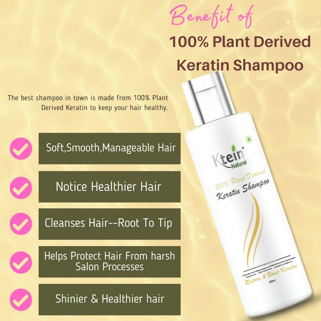 Ktein Natural 100% Plant Derived Keratin Shampoo & Conditioner Combo