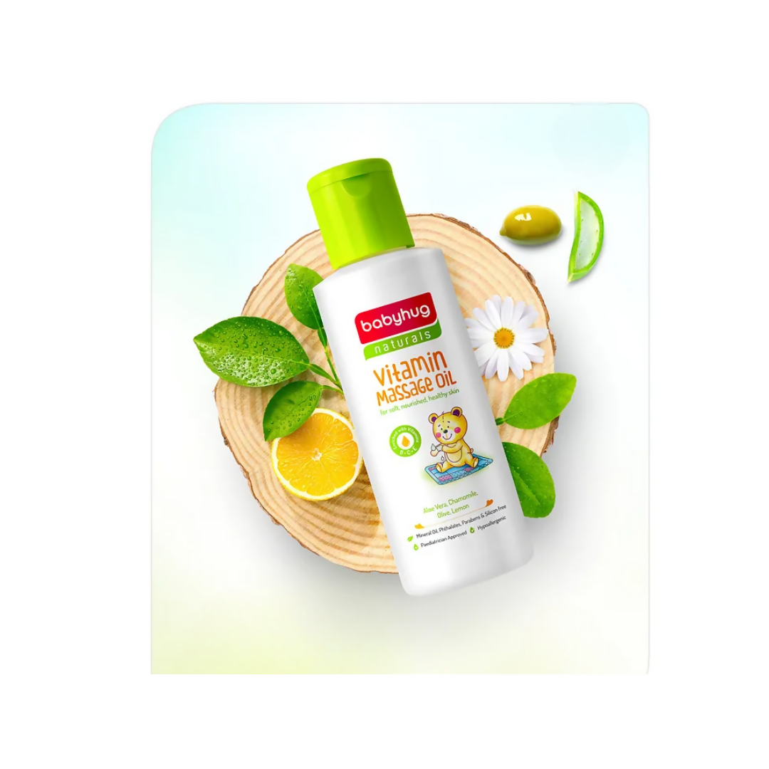 Babyhug Naturals Vitamin Massage Oil Mineral Oil Free