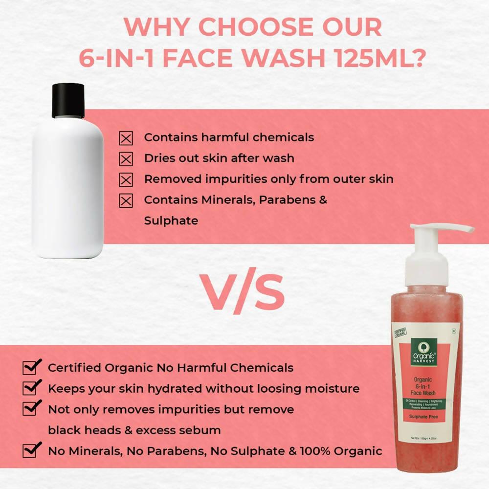 Organic Harvest 6 in 1 Face Wash (Sulphate Free)