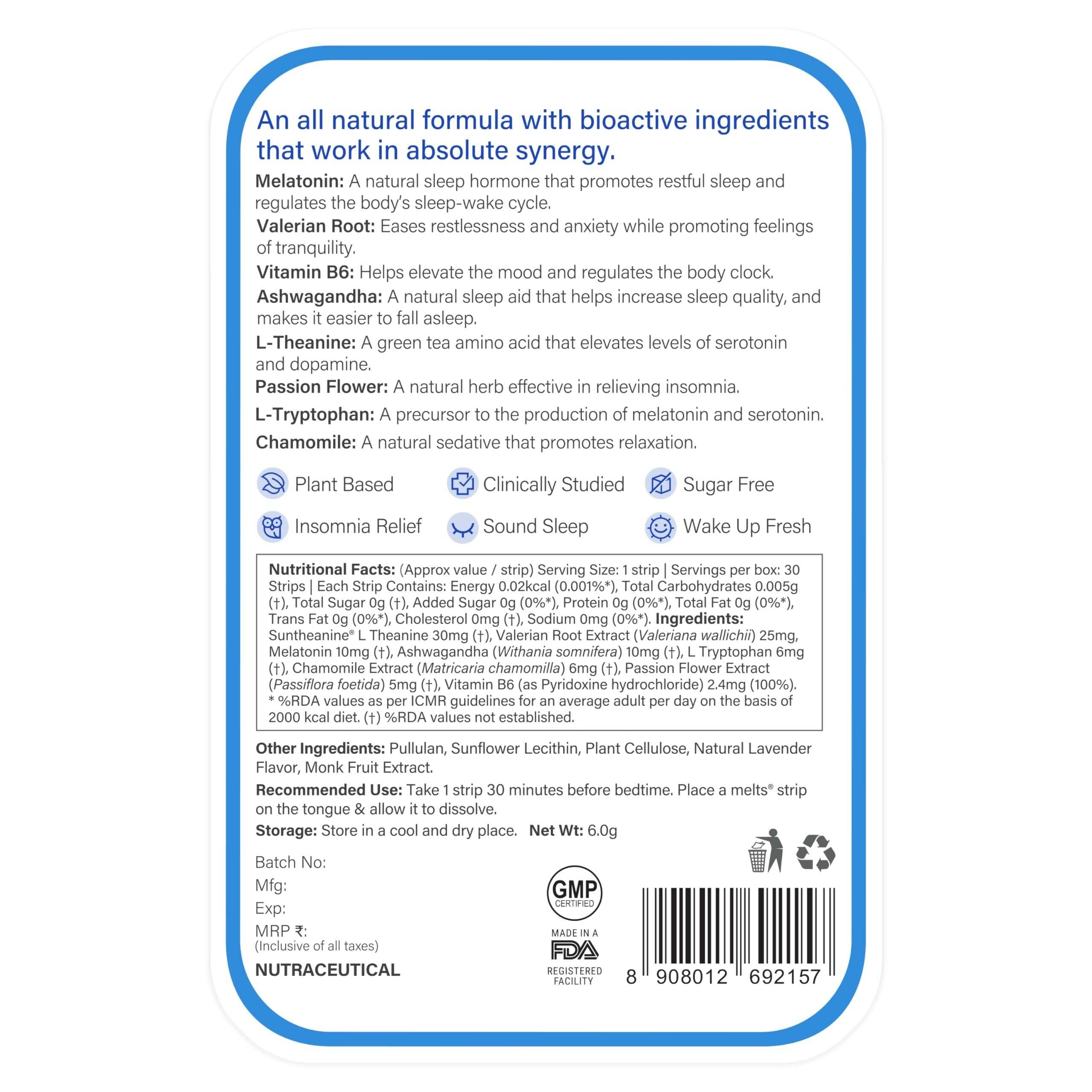 Wellbeing Nutrition Melts Restful Sleep & Healthy Hair Strips Combo