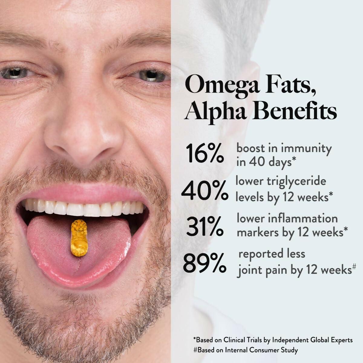 Wellbeing Nutrition Slow Triple Strength Omega 3 Fish Oil Capsules For Men and Women