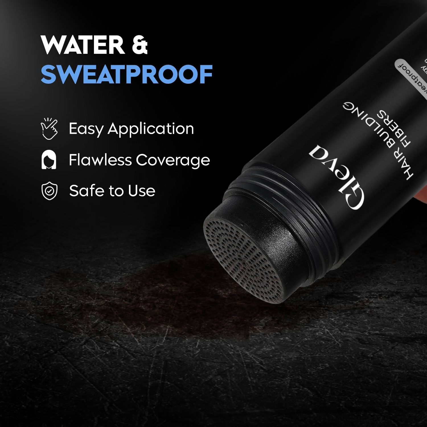 Gleva Hair Hair Building Fibers Hair Powder Thickener - Black