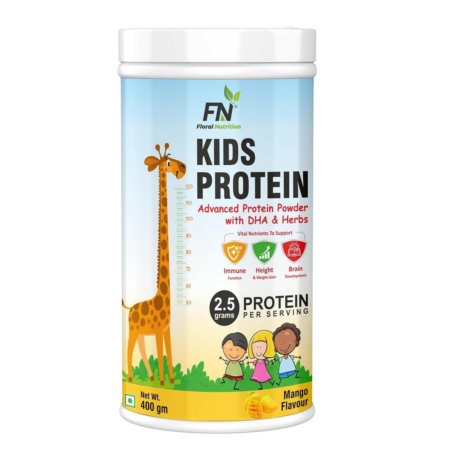 Floral Nutrition Kids Protein for Kids with DHA, Vitamin-D for Growth, Height, Immunity, Active & Strong