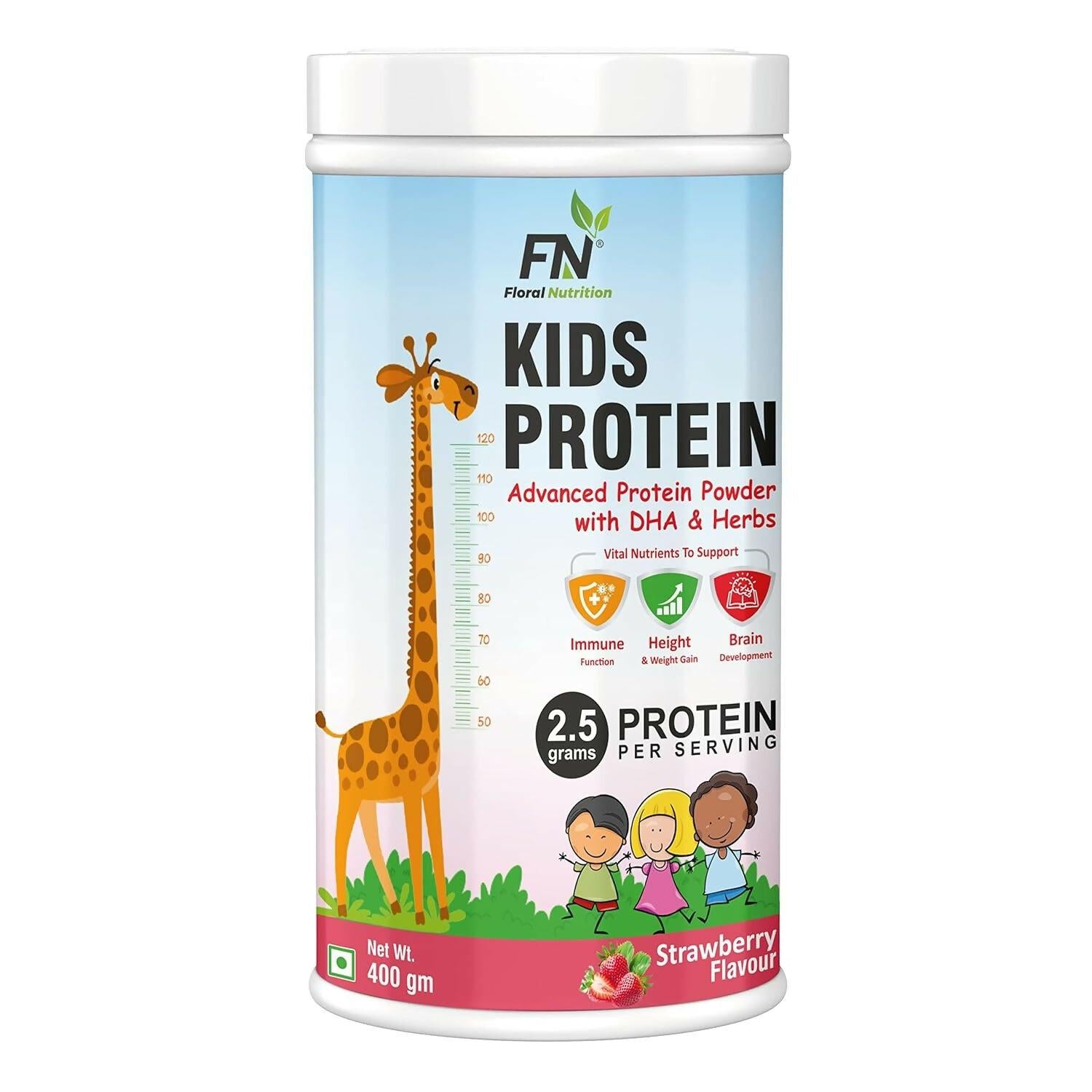 Floral Nutrition Kids Protein for Kids with DHA, Vitamin-D for Growth, Height, Immunity, Active & Strong