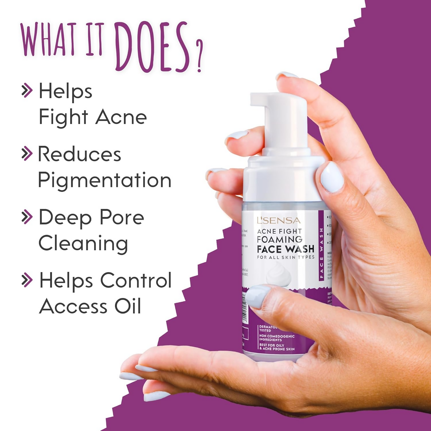 L'Sensa Foaming Face Wash For Acne And Pimples For All Skin Type