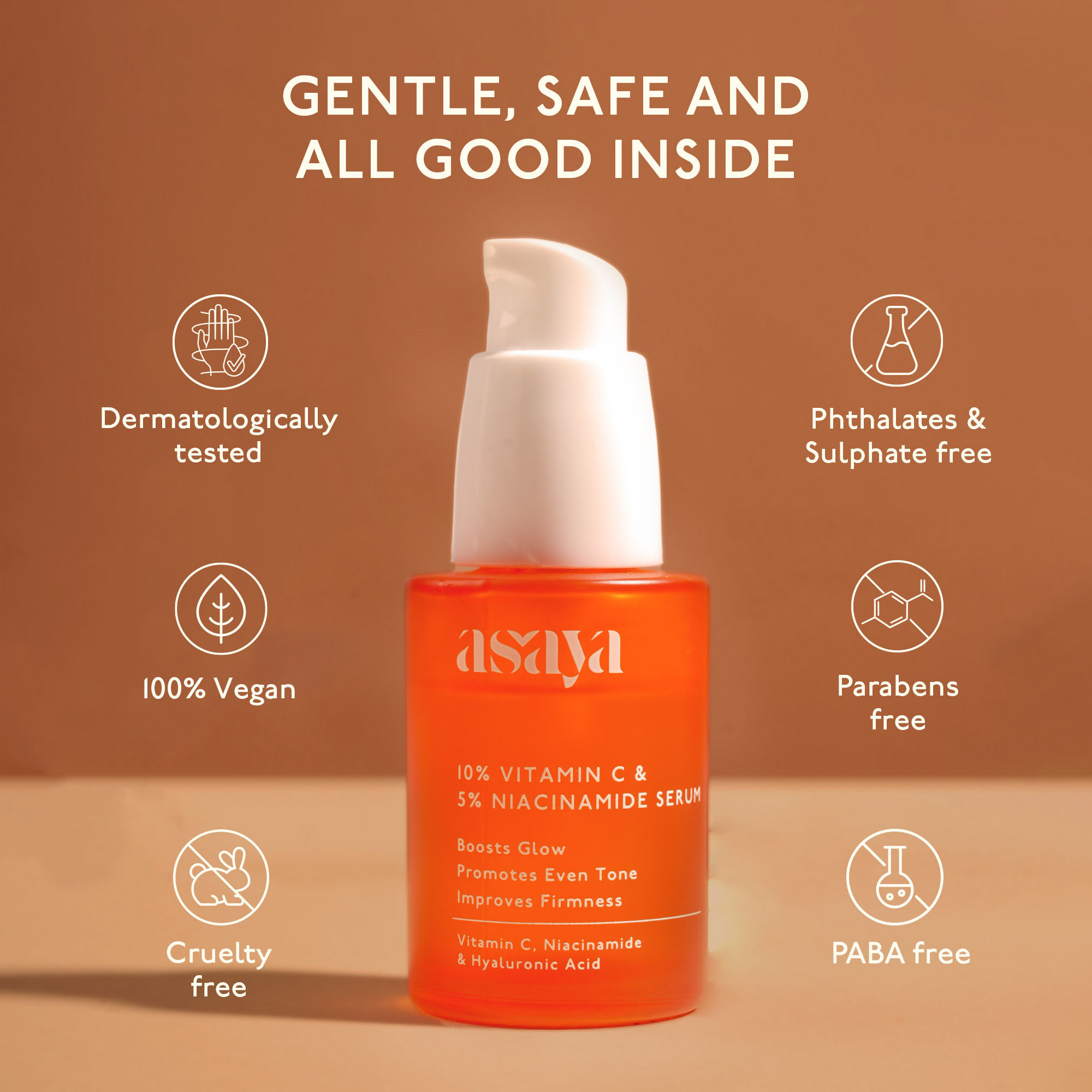 Asaya 10% Vitamin C Serum With 5% Niacinamide & Antioxidant Face Serum For Glowing Skin & Dullness