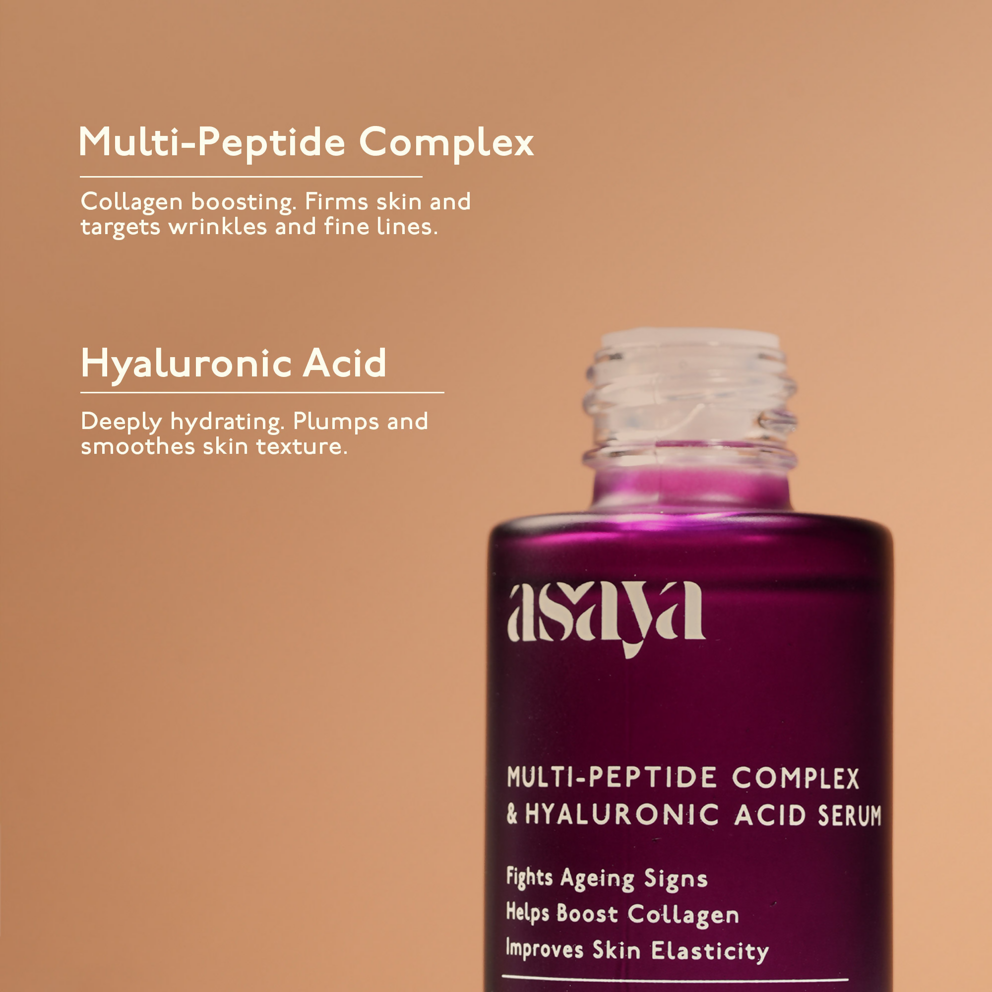 Asaya 5% Multi Peptide Serum With Hyaluronic Acid & Collagen Peptide Face Serum For Anti Ageing