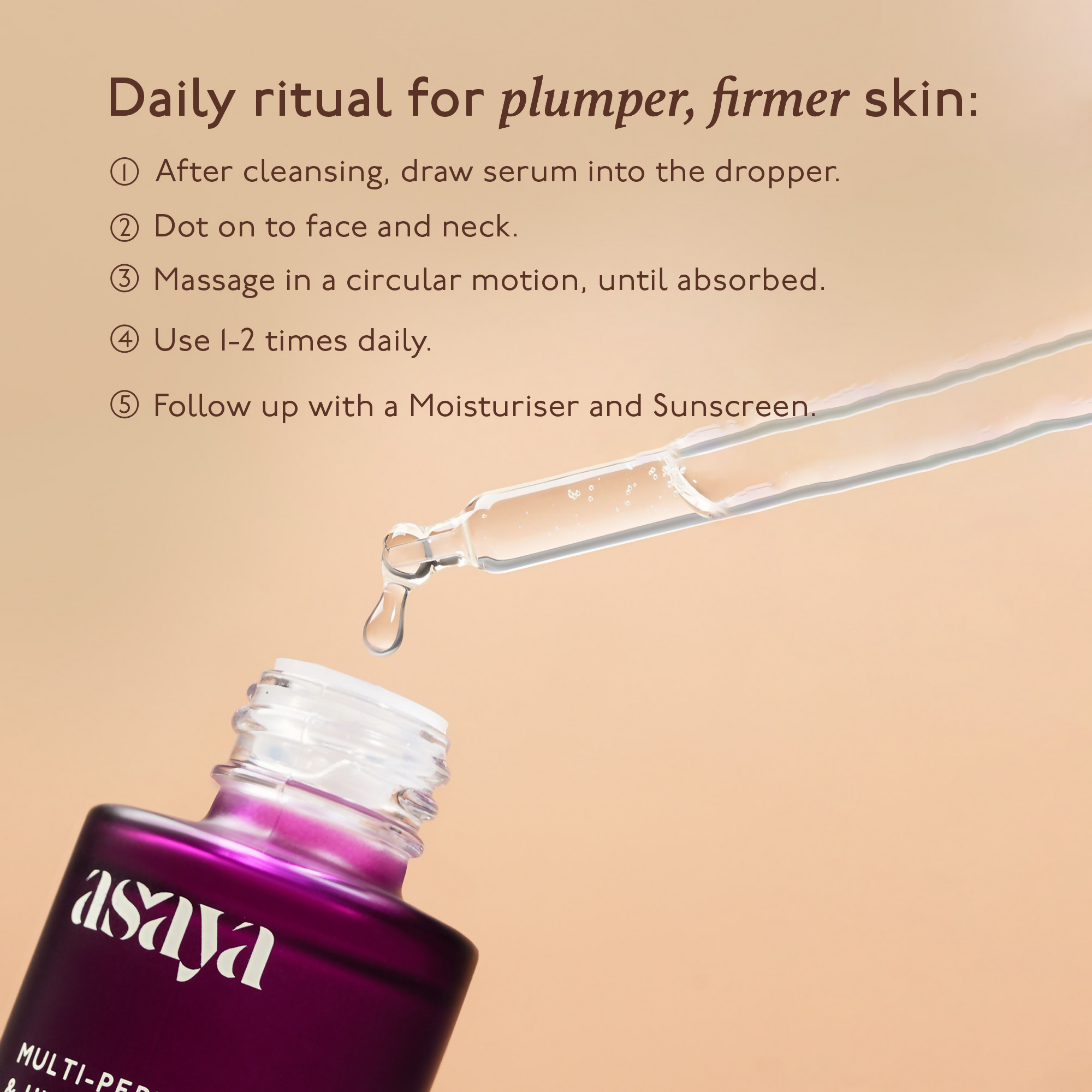 Asaya 5% Multi Peptide Serum With Hyaluronic Acid & Collagen Peptide Face Serum For Anti Ageing